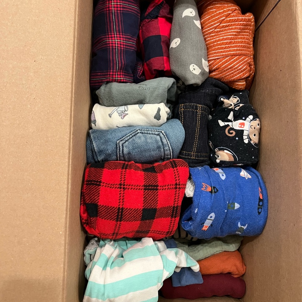 Box of baby clothes 6-12 months